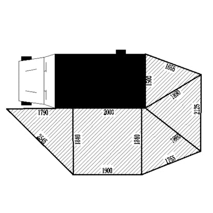 awning specs of 2m awning showing measurements