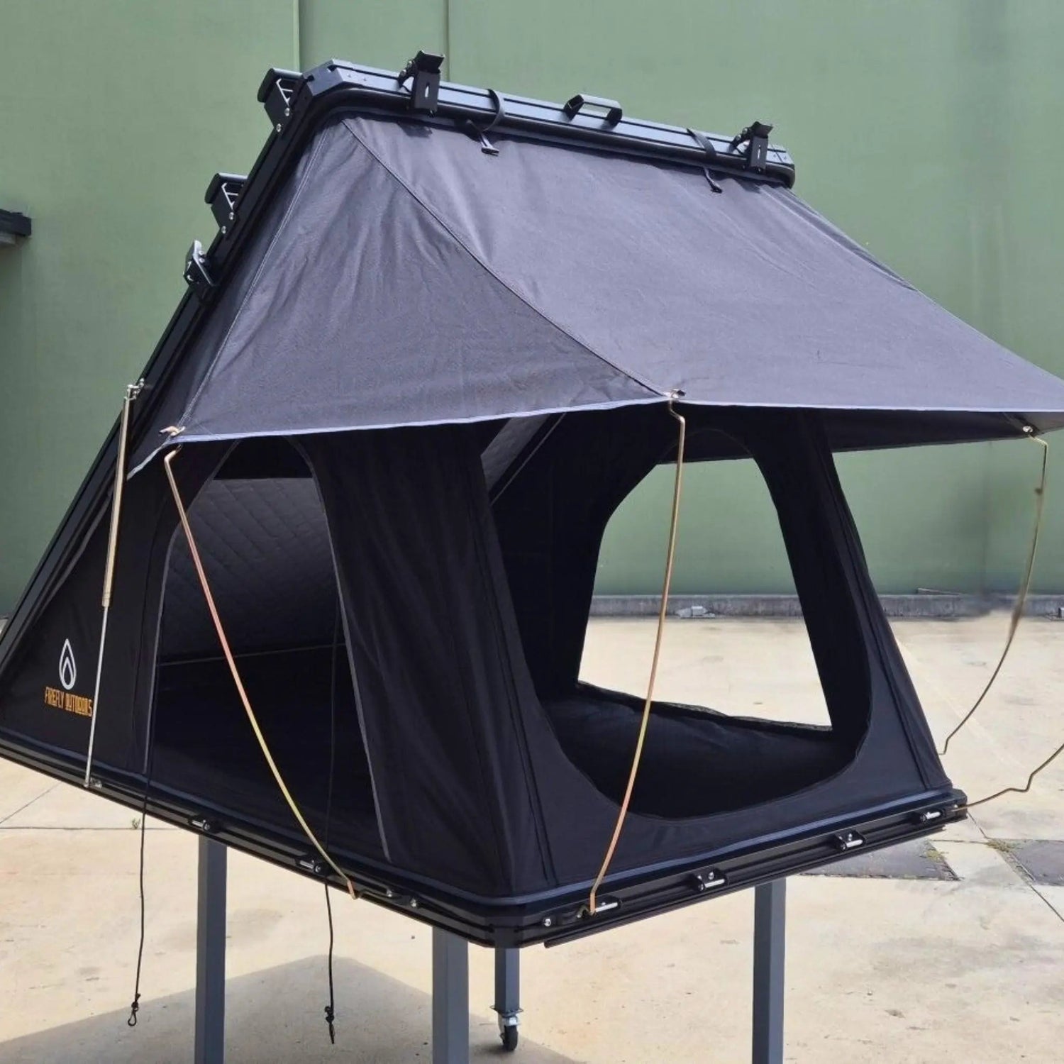 Phoenix 1.3 - Slimline Rooftop Tent with 300W Solar Panel -fully opened 