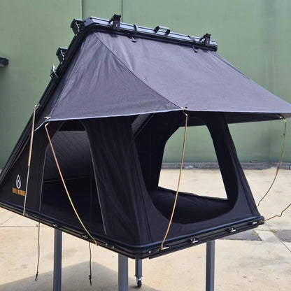 Phoenix 1.3 - Slimline Rooftop Tent with 300W Solar Panel -fully opened 